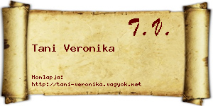Tani Veronika névjegykártya